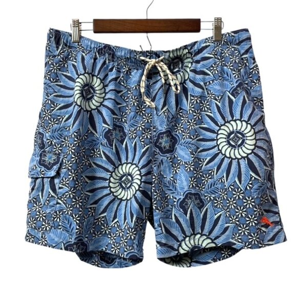 Tommy Bahama Other - Men's Tommy Bahama Floral Printed Swim Trunks Blue Size Large Pockets Beach